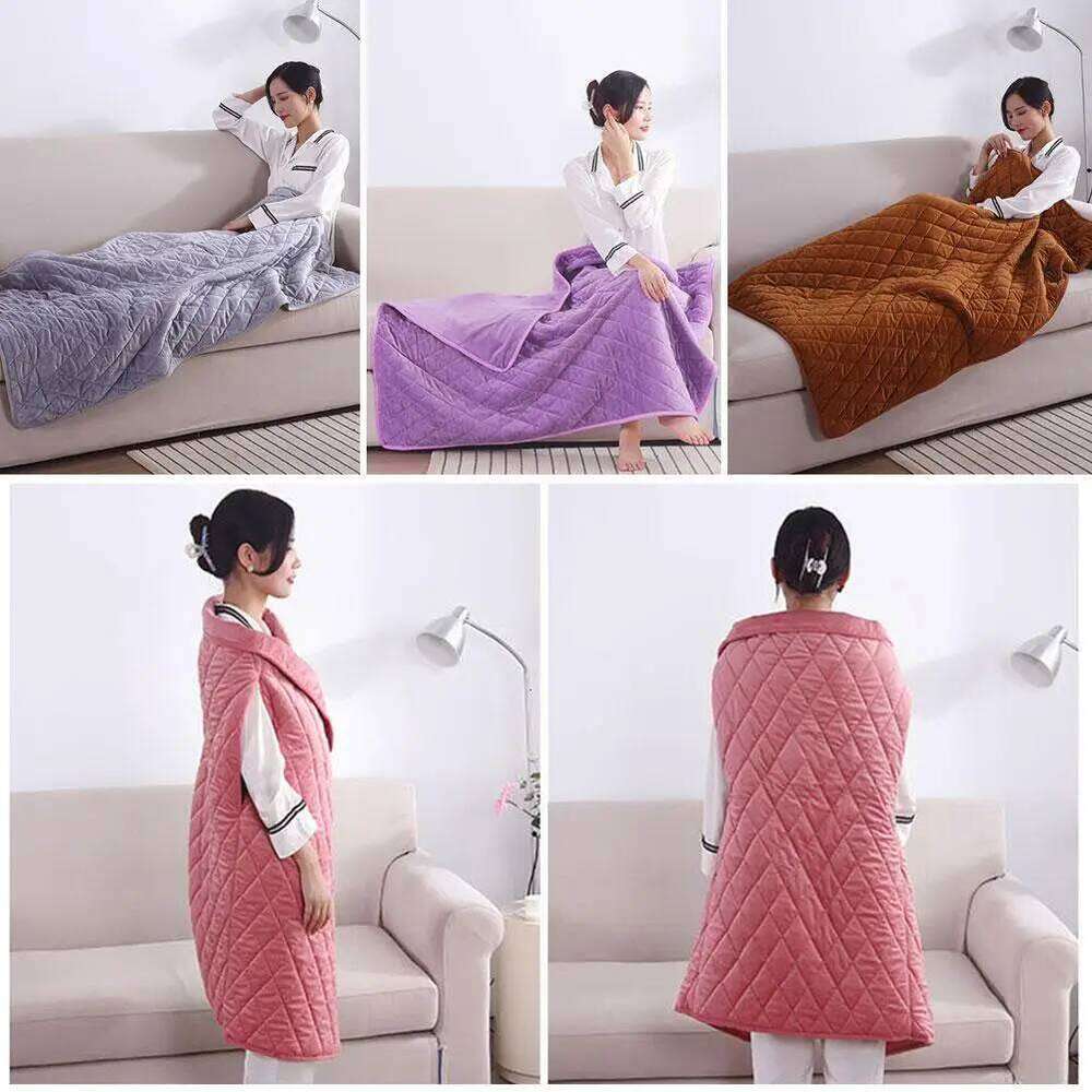 1pcs USB Electric Blanket Heating Throw Shawl Low Voltage Warming For Office Travel Car Home Use Pink Silver Light Purple Tool XJ260112