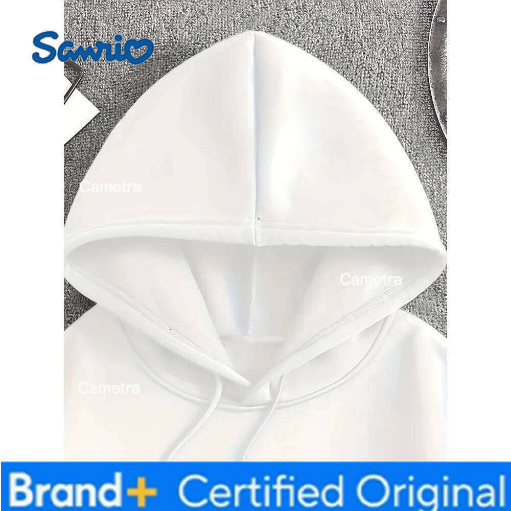 Sanrio MINISO American Retro Autumn/Winter Fun Hello Kitty Letter Printed Long Sleeve Fleece-Lined Loose Fit Hoodies for Men Women H260112