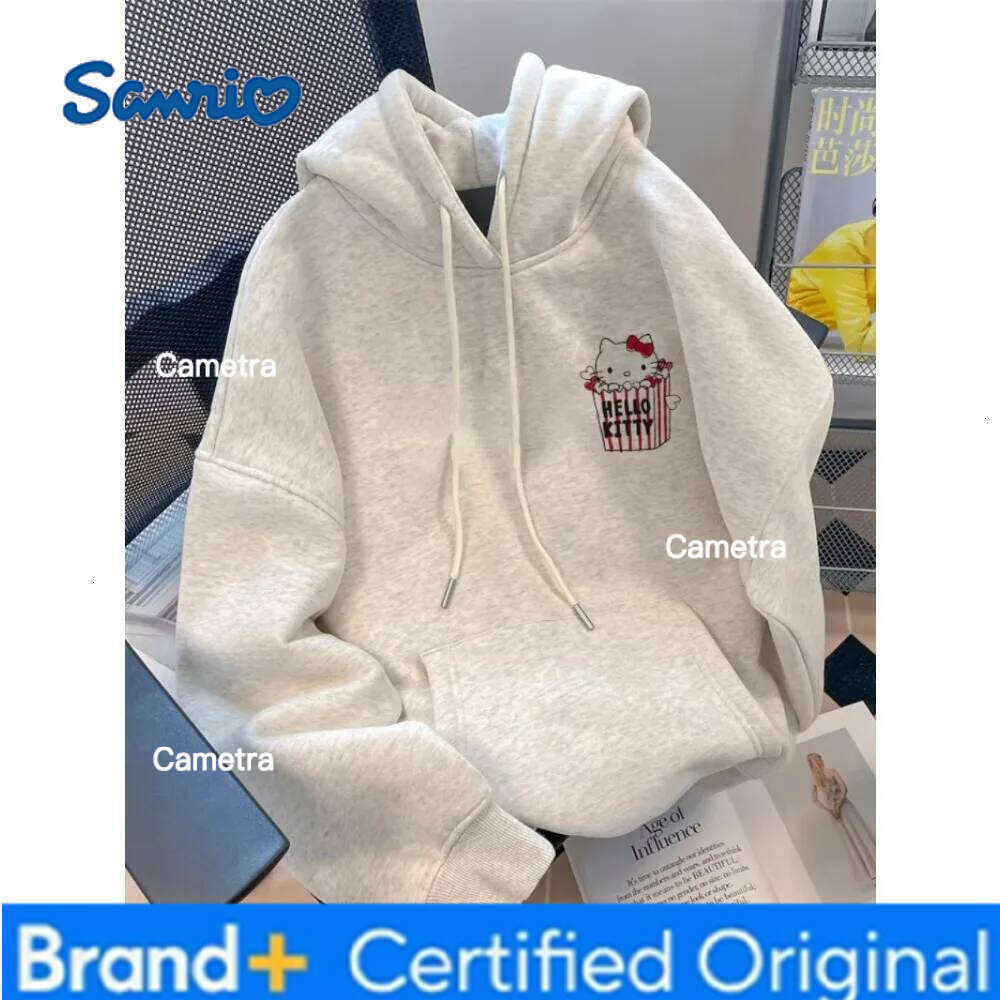 Sanrio MINISO Hello Kitty Ice Cream Hoodies Lovely Vintage Sweatshirts Hoodie Amusing Men's Women Top Outerwears Blouse Cool Streetwear H260112