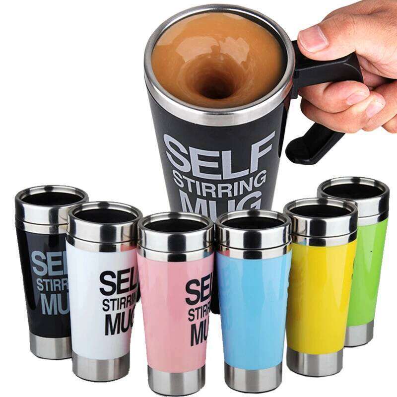 450ML Automatic Electric Mixing Coffee Milk Self Stirring Mug Stainless Steel Thermal Smart Double Insulated Cup