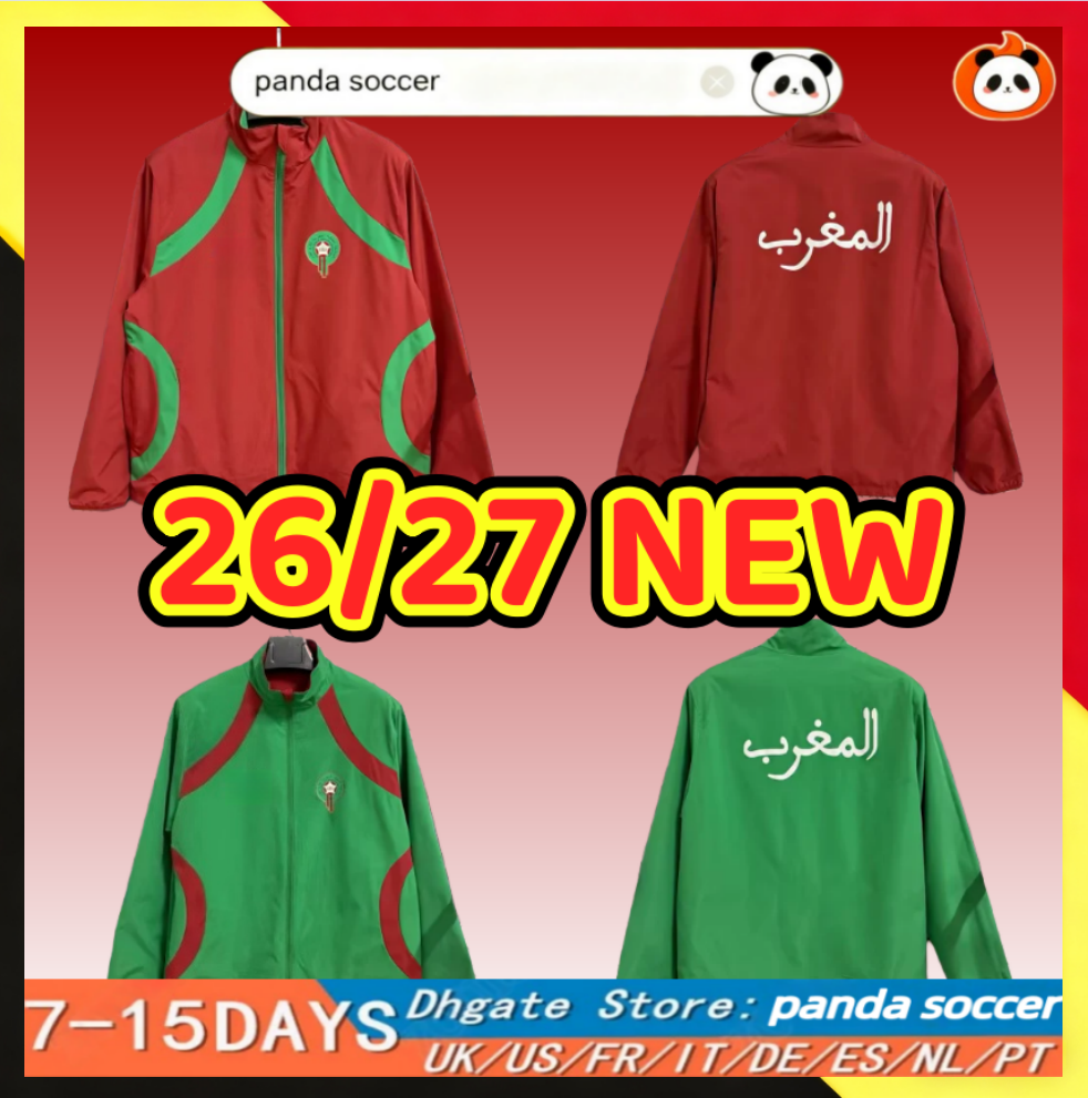 26 27 Morocco Camiseta Futbol Vintage 2026 2027 Maroc Tropic Sorber Football Training windbreaker Soccer jacket Men trench coat Third Trikot Player version Fans