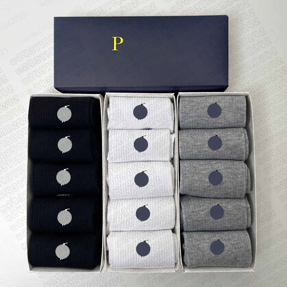 Designer sock for men stockings grip socks motion cotton all match solid color classic embroidered ankle breathable black white basketball football sports sock