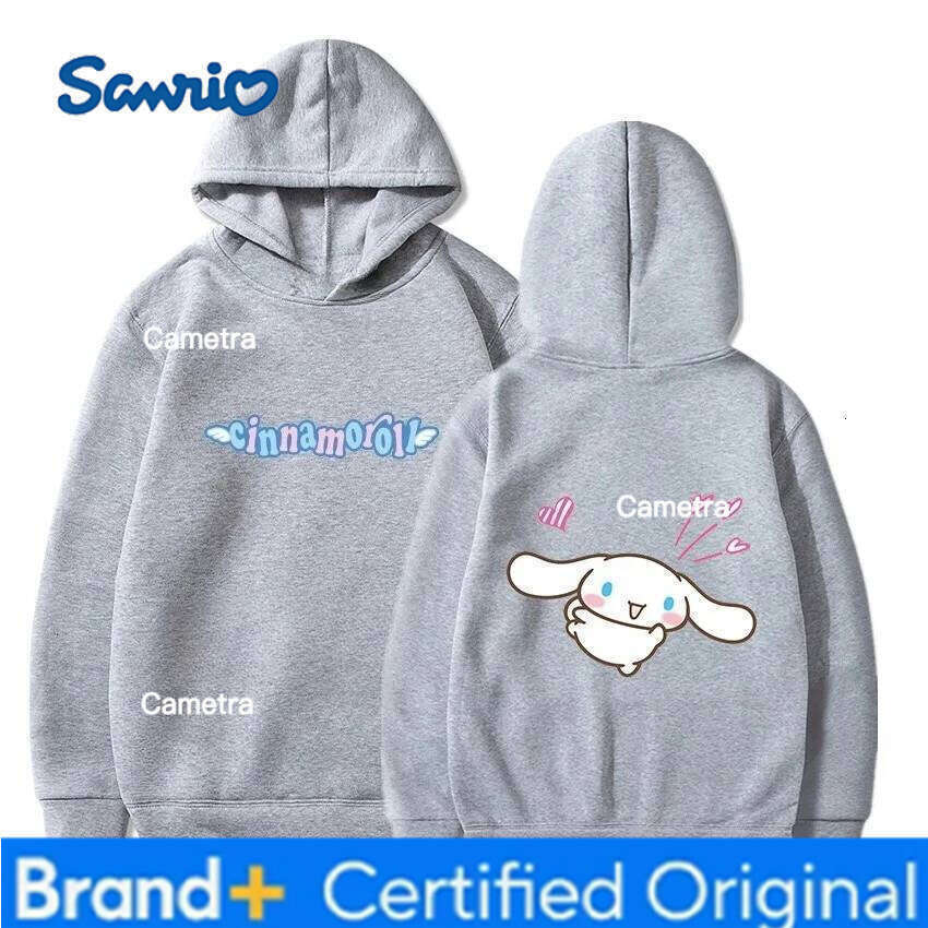 Sanrio 's Cute Cinnamon Roll Print Winter Children's Clothes Fashionable and Warm Hooded Sweatshirts for Girls Boys H260112