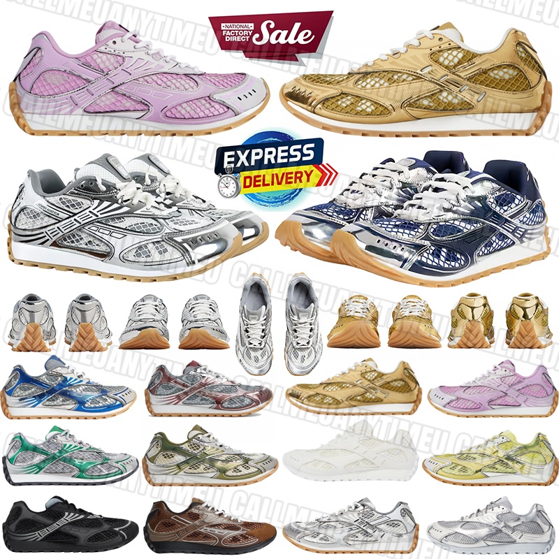 Designer Shoes bottegshoe BV Orbit Mens Sneakers Womens Casual shoe offices luxury Lace Up Low trainers Running Shoes silver black Gold