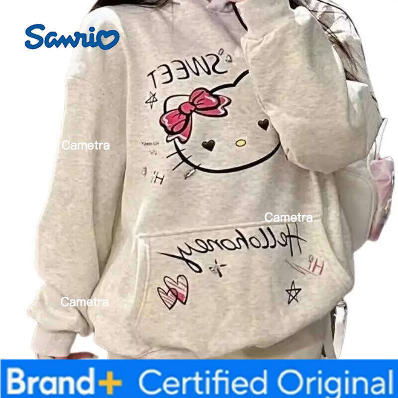 Sanrio Hello Kitty Girl Hoodie Sweatsuit Kawaii Anime Fashion Casual Hooded sweatshirt Long-Sleeved Autumn Winter Pullover Tops H260112