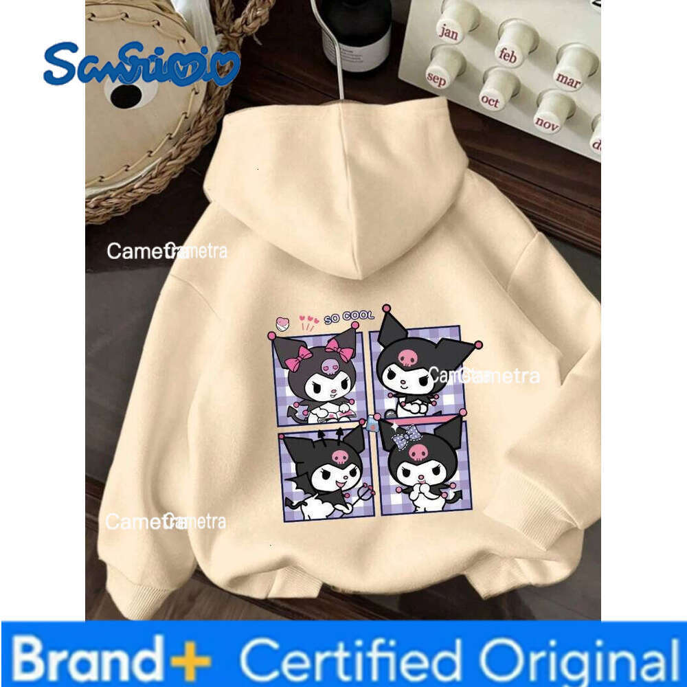 Sanrio Kuromi Pattern Printed Hoodie, Autumn Spring Drawstring Casual Cotton Warm Comfortable Hoodie for Men and Women H260112