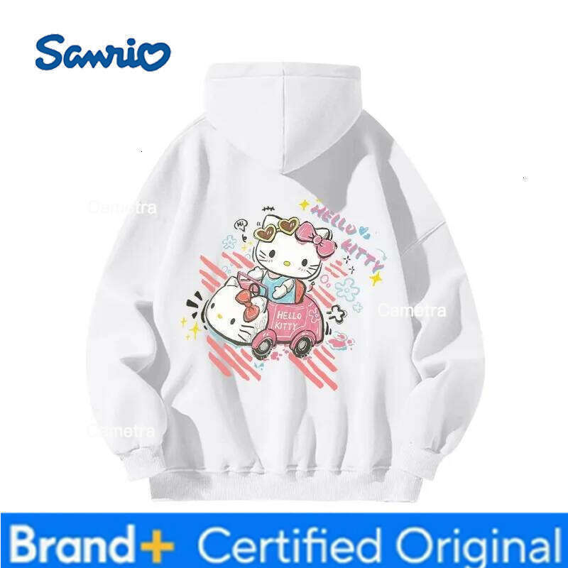 Sanrio Kawaii Cute Girl Streetwear Women Fun Graffiti Cartoon Hello Kitty Sweatshirt Y2k Clothes Aesthetic Top Oversized Hoodie H26011211