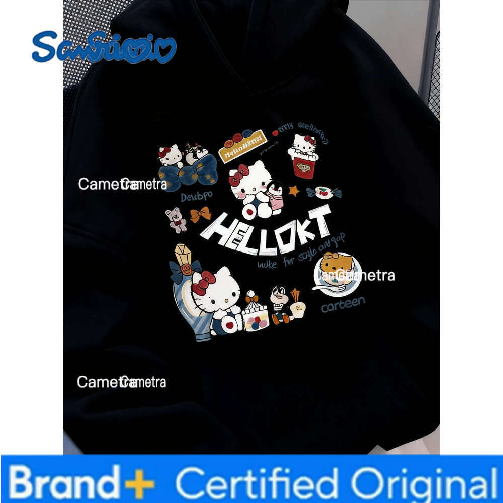 Sanrio 2025 Autumn/Winter New Cute Hello Kitty Printed 100 Cotton Women's American Casual Versatile Children's Hoodie H260112