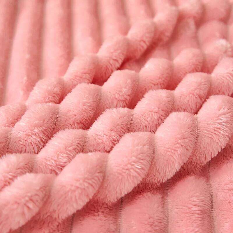 Korean Style Throw Couch, Cozy Warm Plush Striped Blanket for Sofa Bedroom Living Room,All Season Use Festival Decor XJ260112