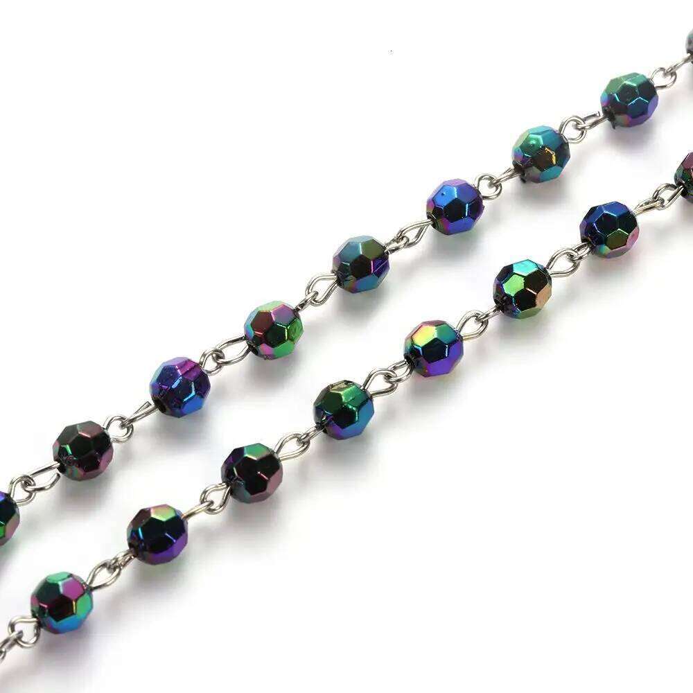 Fashion Vintage Cross Rosary Beads Jesus Crucifix Virgin Mary Pendant Chain Jewelry Necklace H260112