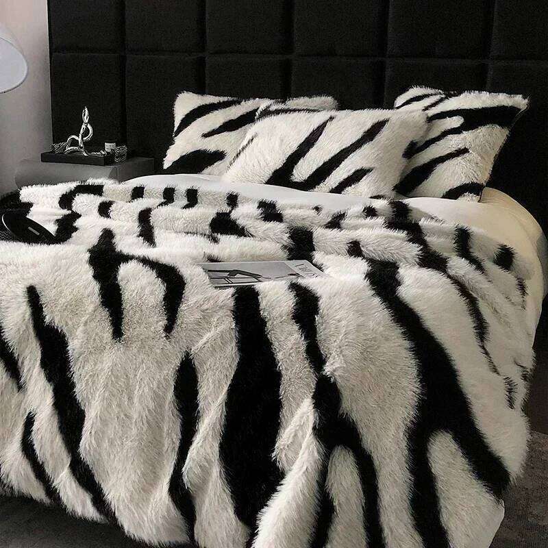 New Faux Fox Fur Winter Autumn Warm High Quality Plush Luxury Weighted Blankets for Bed High-end Sofa Blanket Throw XJ260112