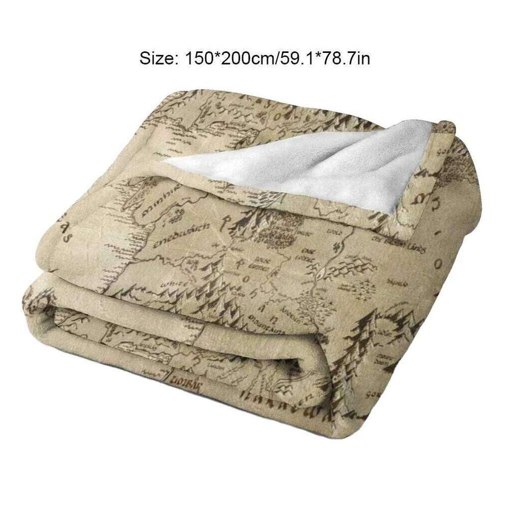 1pc Middle Earth Map Blanket Lord of the Rings Style Fade Resistant Beautiful Timeless Design XJ260112