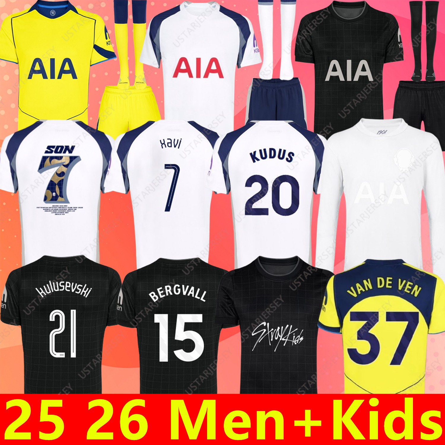 25 26 tottenham soccer jerseys MADDISON home 3rd BISSOUMA KULUSEVSKI KUDUS LUCAS DELE VAN DE VEN SON ROMERO RICHARLISON XAVI MADDISON JOHNSON Spur Football kits kids