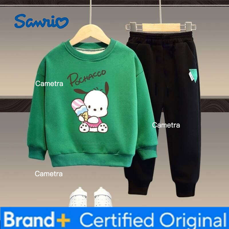 Sanrio Autumn Baby Boys Clothes Set Kid Girls Pochacco Printed Sweatshirts Pullover Top and Pants 2pcs Suit Children Outfit H260112