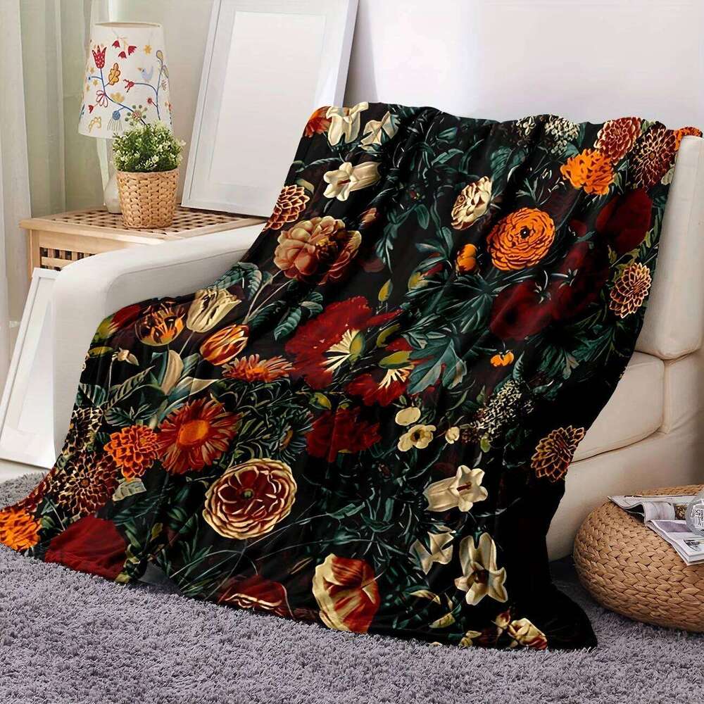 Flannel Throw Print Super Soft Cozy Nap Blanket for Bed sofa Office Travel Machine Washable Perfect Home Gift XJ260112