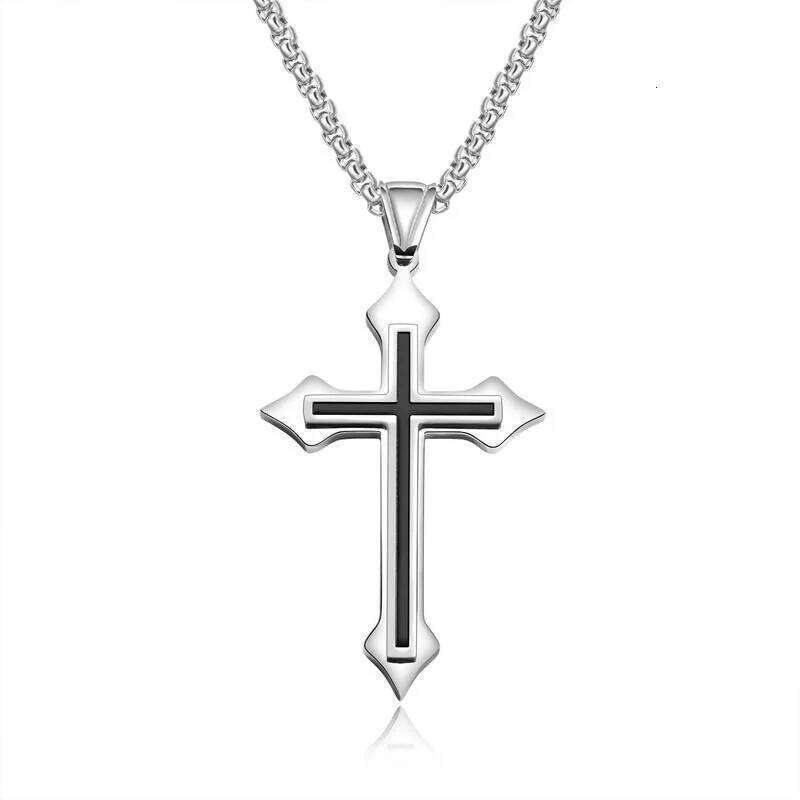 Stainless Steel Necklaces For Women Men Teens Punk Hip Hop Gothic Cross Pendant Necklace Fashion Jewelry Gifts H260112