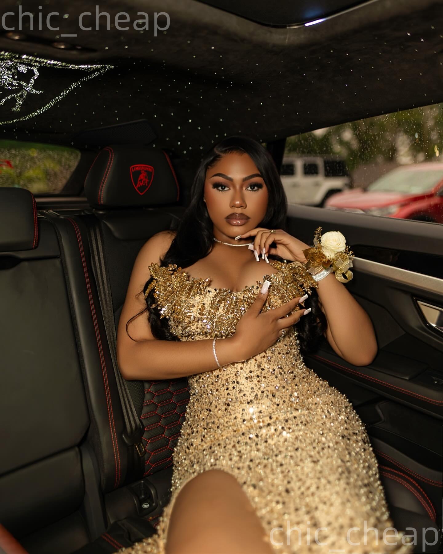 Aso Ebi 2k25 Gold Mermaid Prom Dresses 2026 Crystals High Split Sequined Evening Formal Party Second Birthday Engagement Gowns Dress For Special Occas