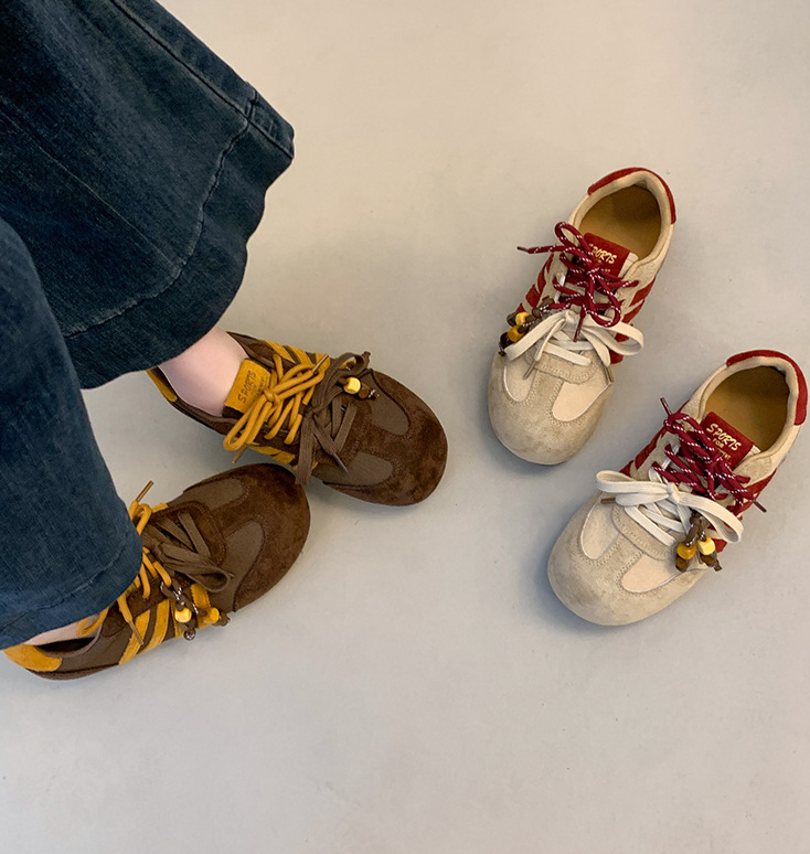 Double laces German training shoes women's 2026 new versatile casual shoes sneakers single shoes Forrest Gump shoes