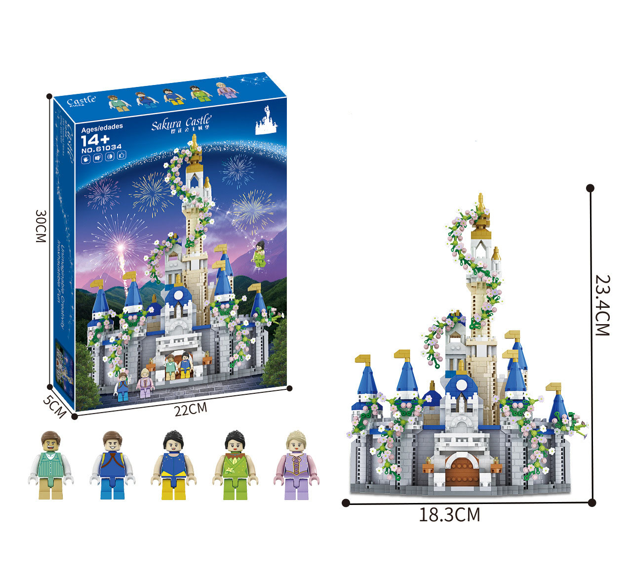 Wholesale Compatible Princess Castle Building Blocks Flower Vine-Decorated Ornate Castle Assembly Toy for Girls Birthday Gift