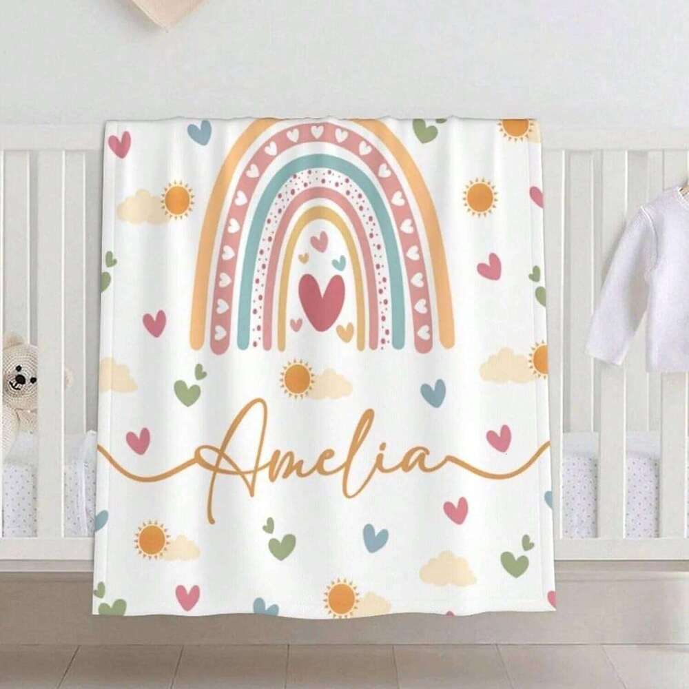 1PC Personalized Flannel Custom Name Skin-Friendly Bed Cover for Girls Kids - Unique Gift Blanket XJ260112