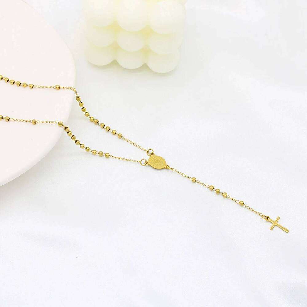 Stainless Steel Necklaces For Women Men Long Chain Crucifix Cross Pendant Necklace Religious Praye Jewelry gift H260112
