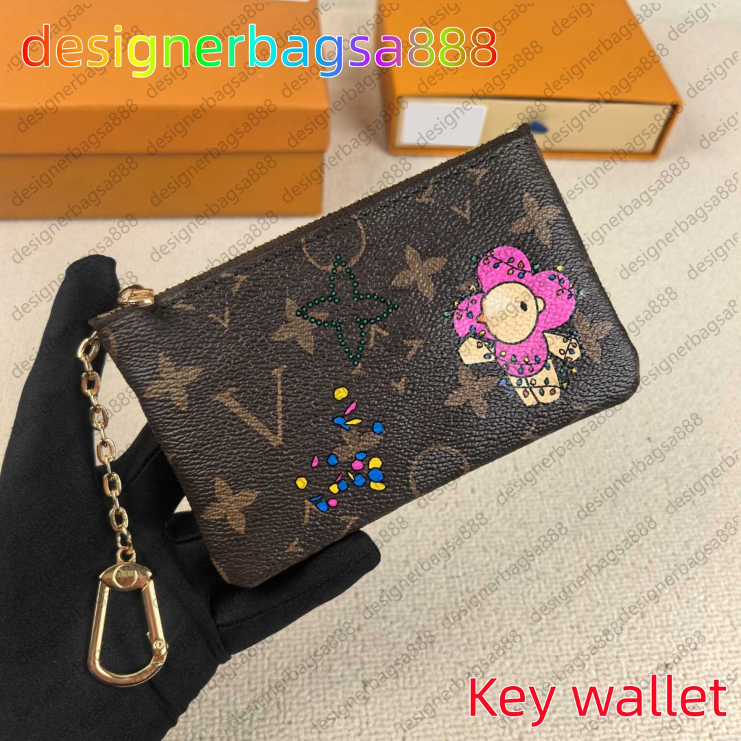 Top luxury KEY POUCH POCHETTE CLES Designers Fashion Women Men Key Ring Credit Card Holder Coin Purse Mini Wallet Leather Handbags Christmas edition designer bag