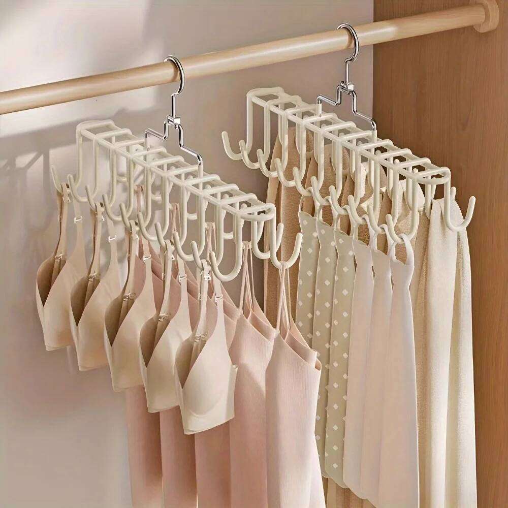 Stainless Steel Multi-Hook Clothes Hanger - Space-Saving Organizer,for Home,Dorm,Closet Storage,Holds Multiple Items Efficiently 26L0112
