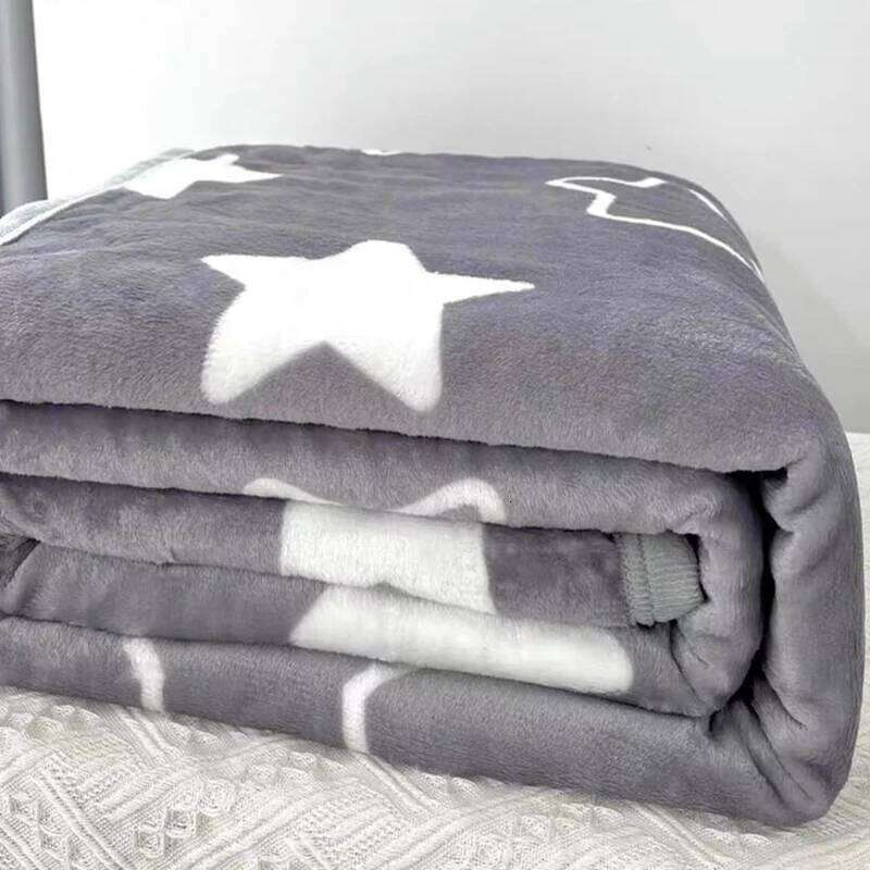 Air Conditioning Blanket Plaid Pattern Bed Throw, Soft & Warm Coral Fleece Blanket, Flannel Bedspread XJ260112