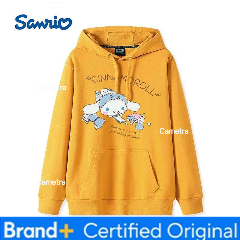 Sanrio Korean Cinnamoroll Hook Haze Blue Hooded Sweater Cute Girl Versatile Girlfriend College Style Loose Long Sleeve Top H260112