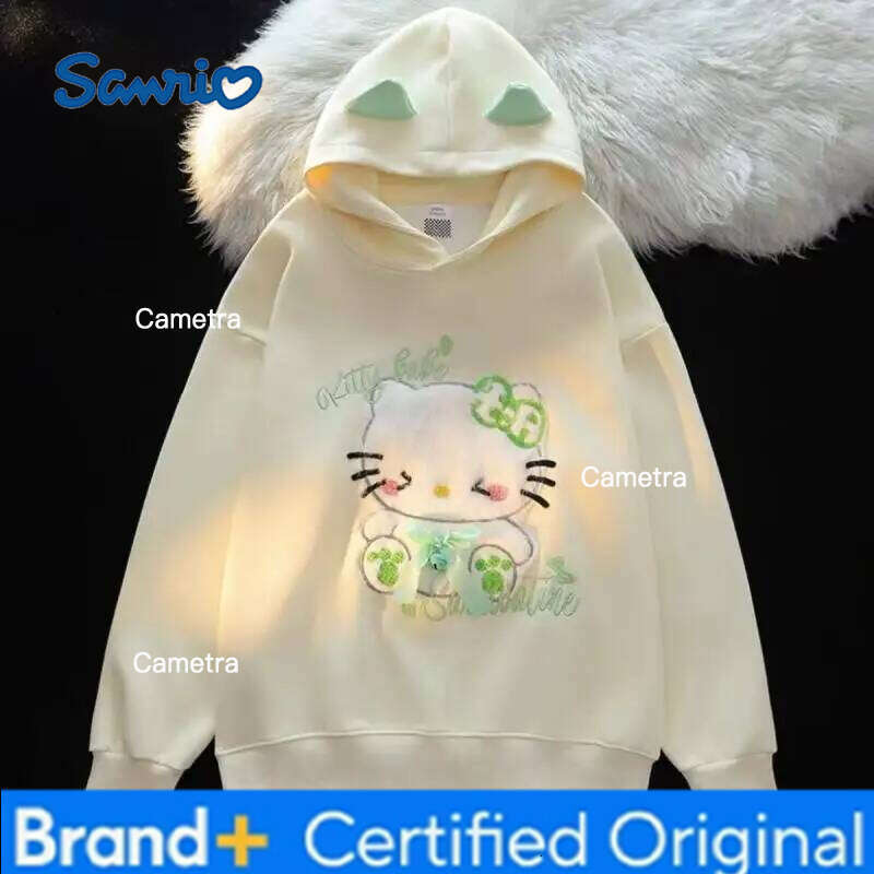 Sanrio Hello Kitty Girl cotton Hoodie Sweatsuit Kawaii Anime Fashion Student Casual Long-Sleeved Autumn Winter Pullover Tops H2601121
