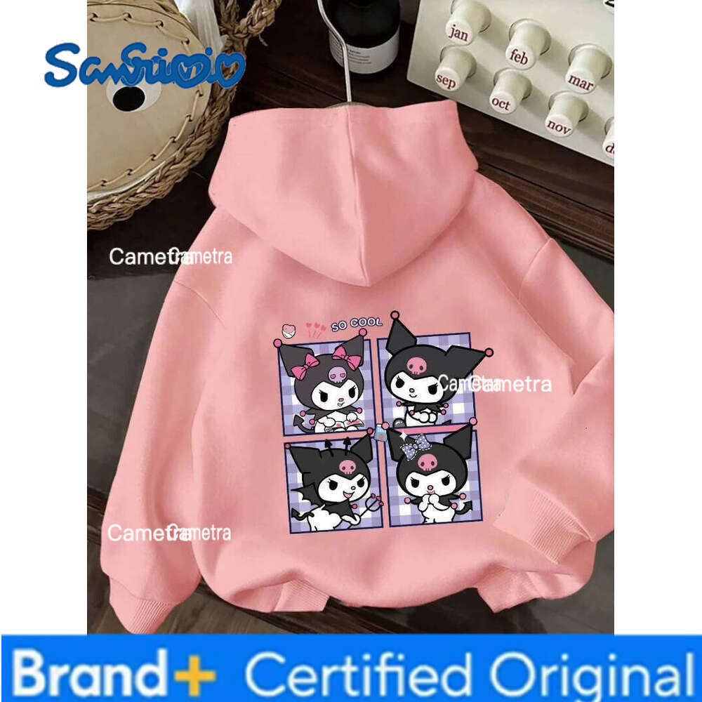 Sanrio Kuromi Pattern Printed Hoodie, Autumn Spring Drawstring Casual Cotton Warm Comfortable Hoodie for Men and Women H260112