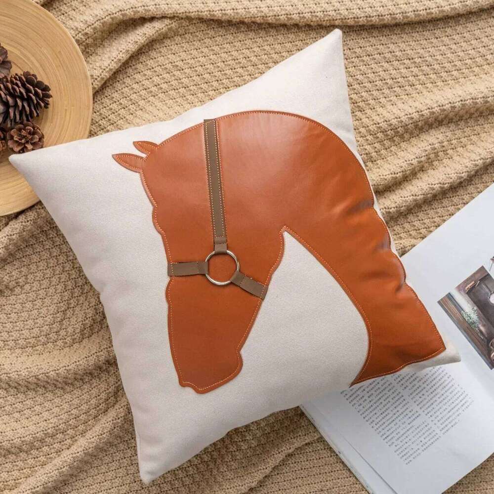 Pillow Covers Saddle Pattern Faux Leather Slub Cotton Throw Pillowcases Decorative Cushion Covers For Sofa Bed Living Room Bedroom Home Decor Durable 