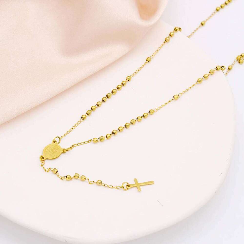 Stainless Steel Necklaces For Women Men Long Chain Crucifix Cross Pendant Necklace Religious Praye Jewelry gift H260112