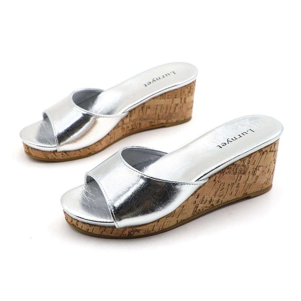 Lurnyet Women's Wedge Heel Slide Sandals Casual Daily Summer Shoes MOODI-1