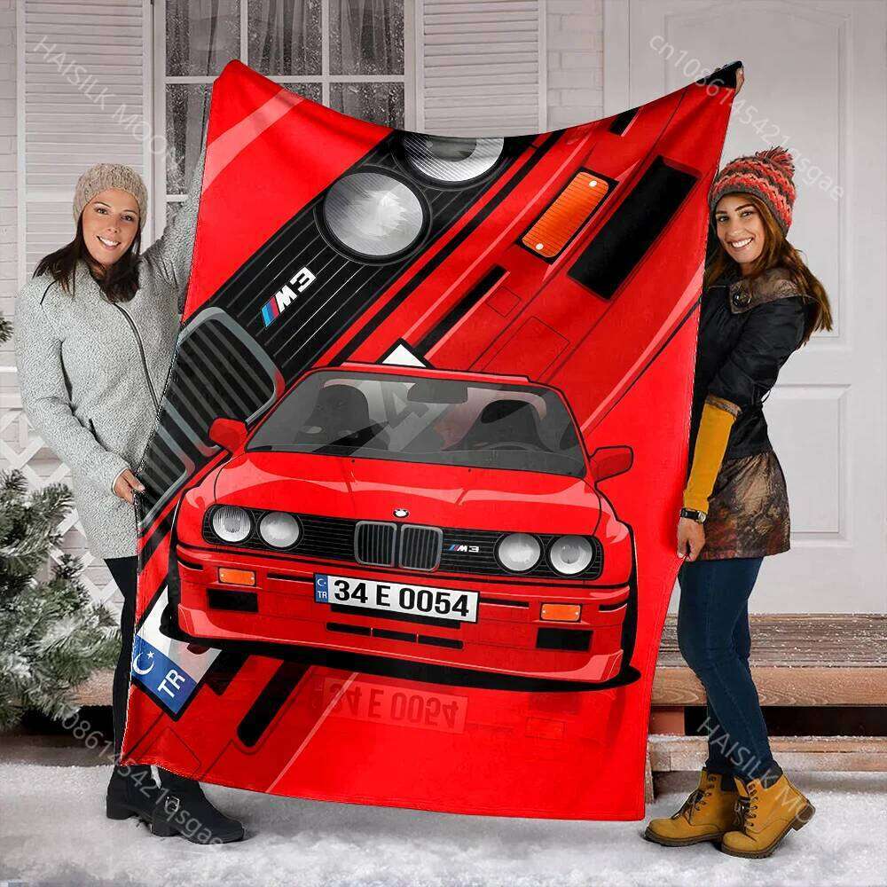 Classic Car Printed E30 Warm Soft and Comfortable Home Blanket for Office Sofa Travel Camping RV Holiday Gifts XJ260112