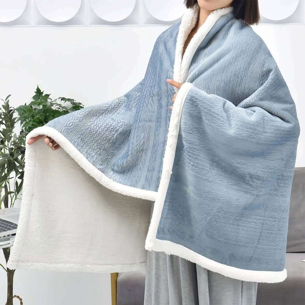 Wearable Throw Blanket Button-Style Poncho 85x120cm Plush Shawl for Women Girls Ladies Home Office Travel Sofa Warm Gift XJ260112