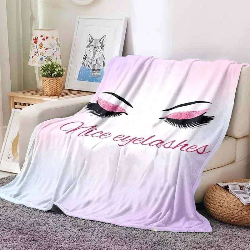 Digital Printed Eyelash Velvet Soft Plush Flannel Home Living Room Bedroom Bed Sofa Lunch Break Picnic Blanket XJ260112
