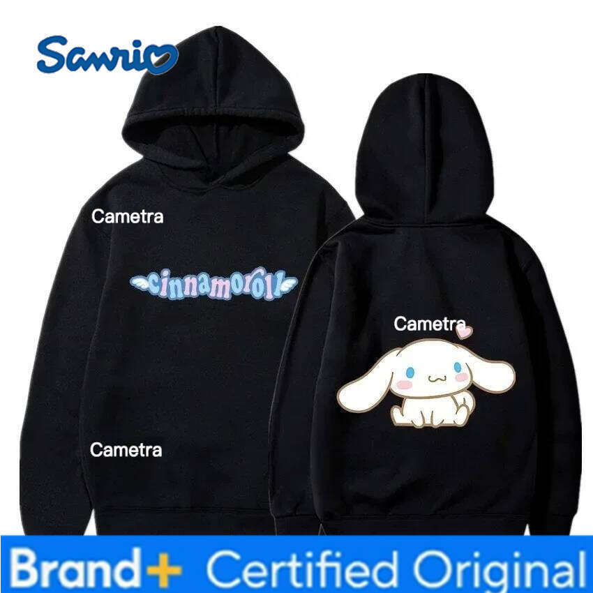 Sanrio 's Cute Cinnamon Roll Print Winter Children's Clothes Fashionable and Warm Hooded Sweatshirts for Girls Boys H260112