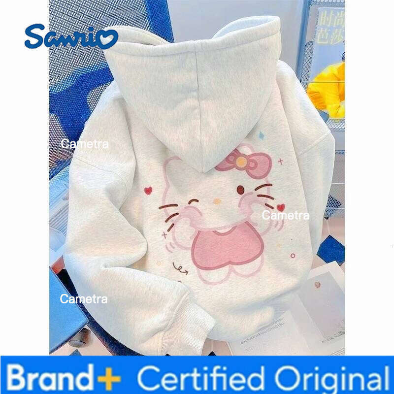 Sanrio Back Creative Hello Kitty Girl Pattern Print Autumn and Winter Fashion Casual Versatile Children's Top Hoodie Soft Skin Friendly H260112