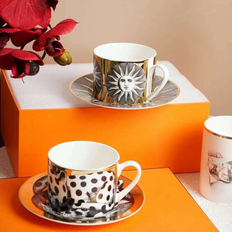 Ceramic Mugs Italian Vintage Floral Design Handcrafted Coffee Cups Drinking Utensils for Home Kitchen Office Use Gift Tableware Porcelain Tea Set