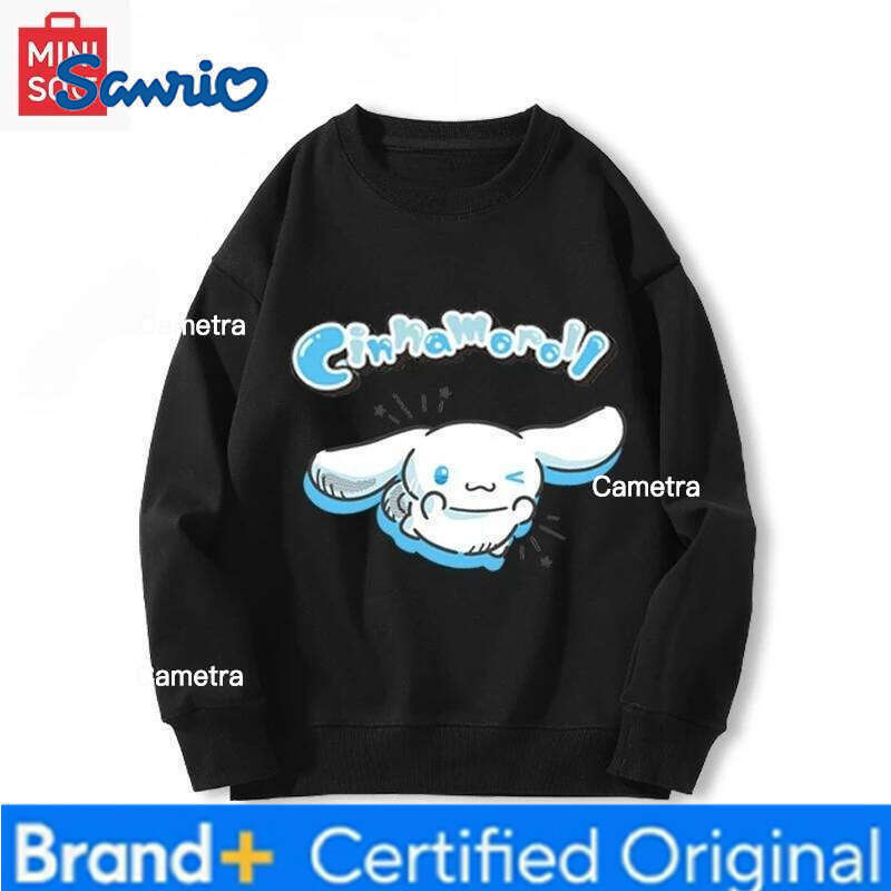 Sanrio MINISO collaborates with Company Ltd Printed sweatshirt, long-sleeved loose cartoonish casual cute for girls and boys H260112
