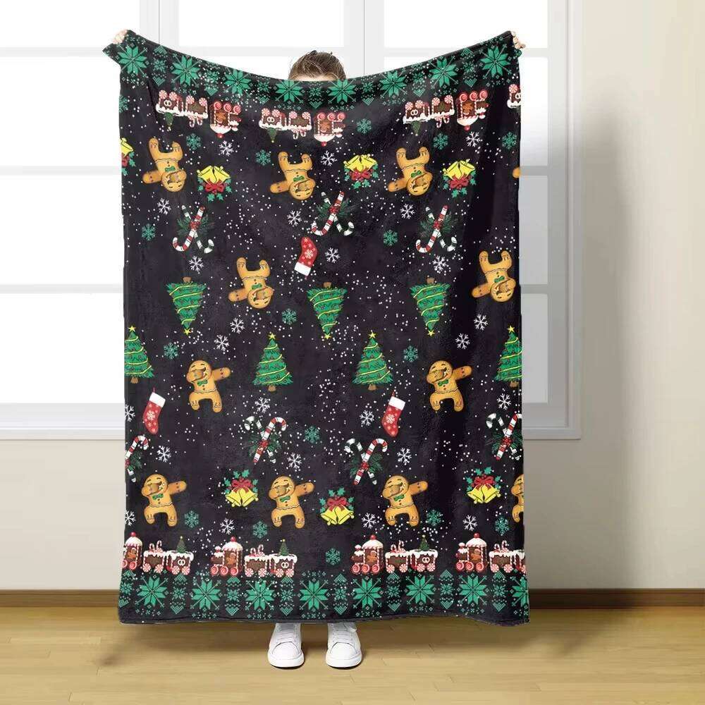 Warm Winter Flannel Bedding Bedspread, Sofa Throw Knee Blanket | Perfect Christmas Decor & Gift XJ260112