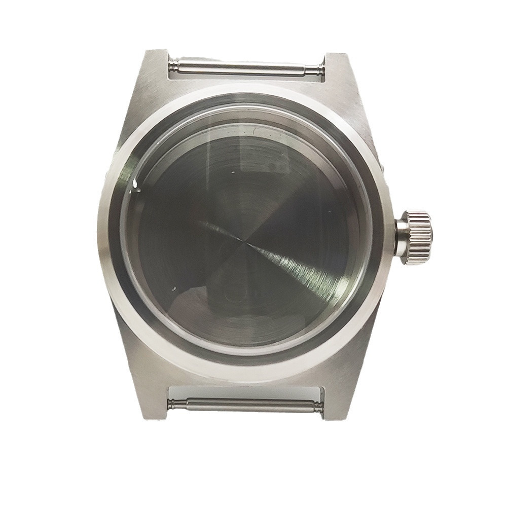 38MM Men's Watch Case Suitable for Japanese NH35 Movement Sapphire Glass Brushed Stainless Steel Case Fashionable
