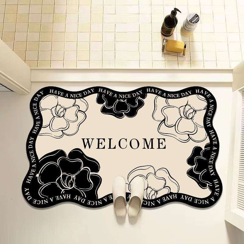 Bath Mat Diatomaceous Earth Bathroom Water Absorption Non Slip Toilet Quick Dry Wear Resistant Washable Foot Mat