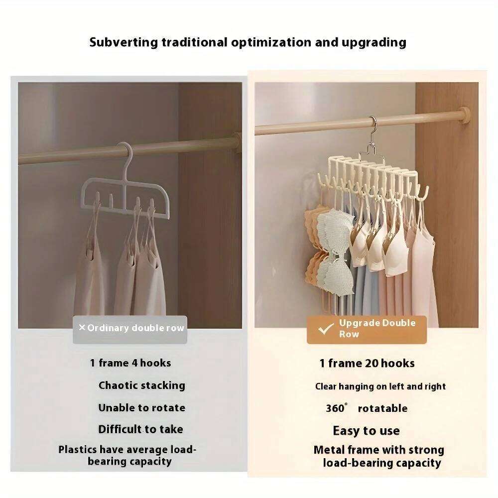 Stainless Steel Multi-Hook Clothes Hanger - Space-Saving Organizer,for Home,Dorm,Closet Storage,Holds Multiple Items Efficiently 26L0112