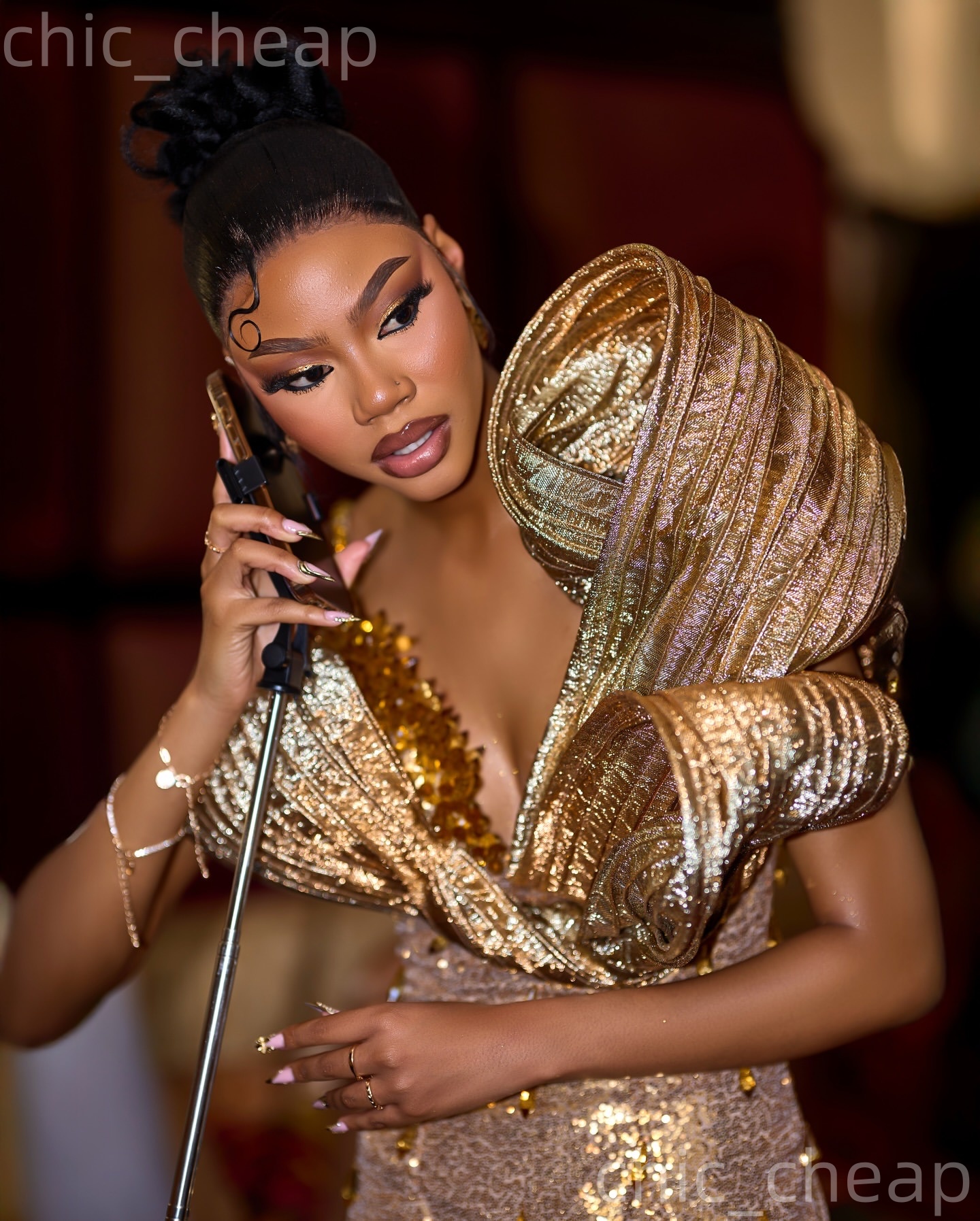 Aso Ebi Gold Mermaid Prom Dresses 2026 Crystals Backless High Split Sequined Evening Formal Party Second Birthday Engagement Gowns Dress For Special O