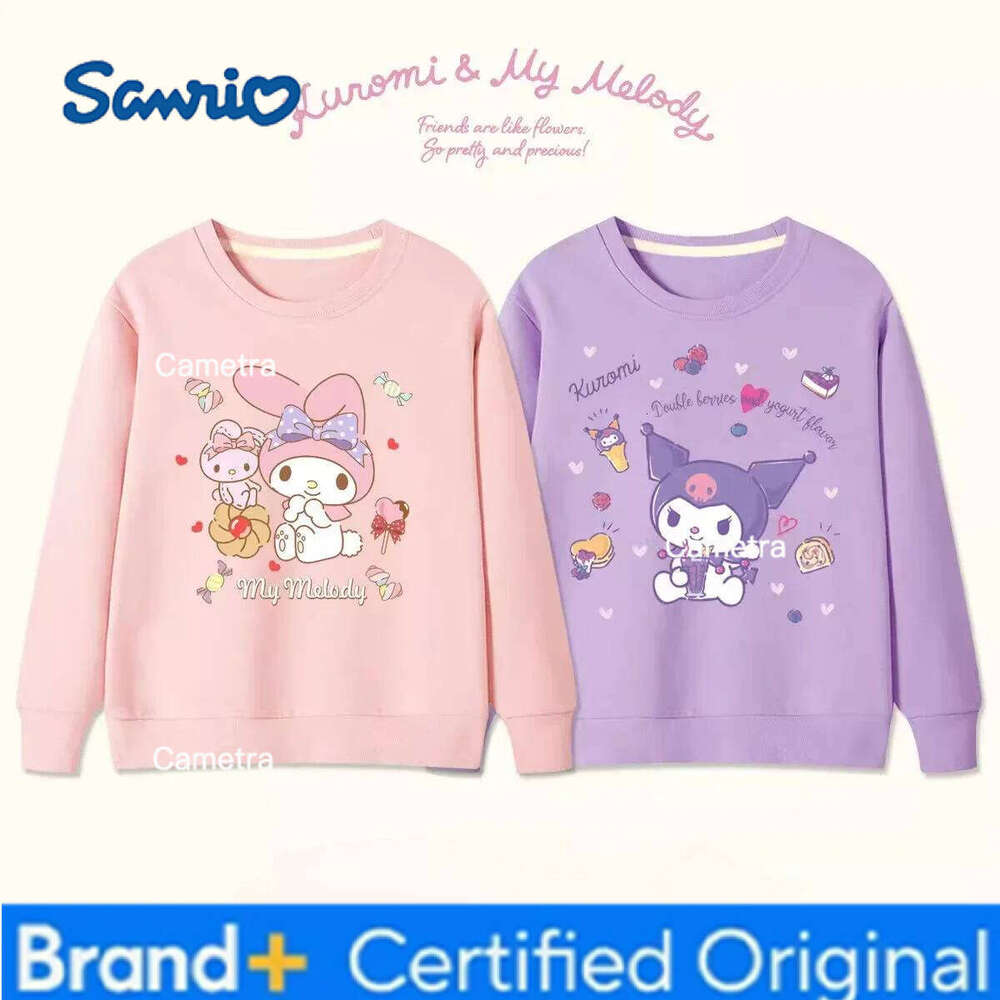 Sanrio Cute Kuromi Melody Cartoon Anime Peripherals hoodies Boys Girls Round Neck Pullover Sweater in The Spring and Autumn H260112