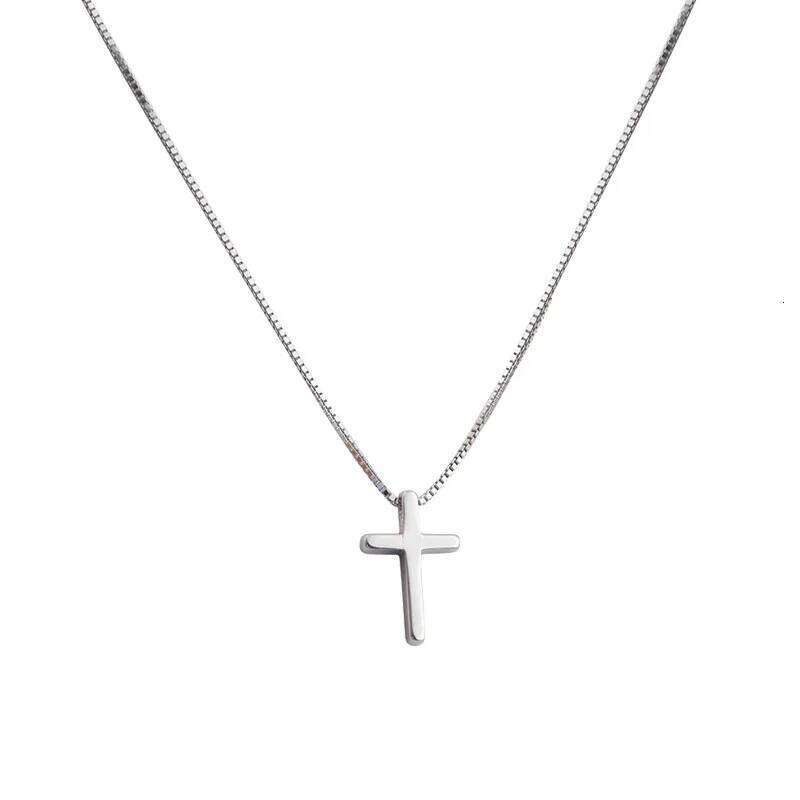 Sterling Silver Cross Pendants Female Necklaces Women Luxury Quality Jewelry Exquisite Elegant Charms Accessories Argent 925 H260112