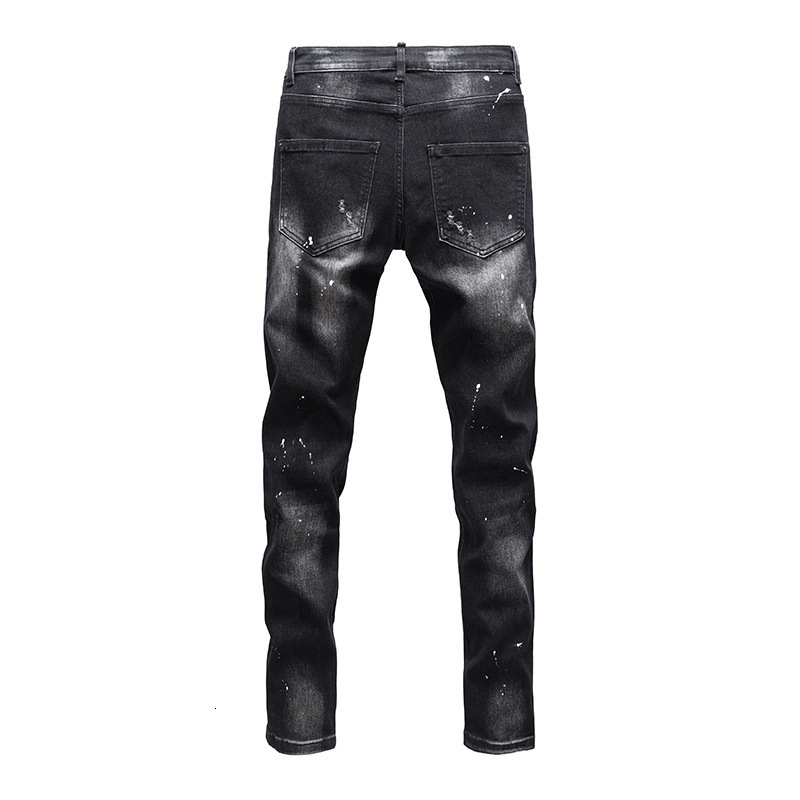 Fashion Skinny Ripped Blue Jeans Men Quality Cotton Streetwear Slim Fit Straight Stretch Denim Pants 211009
