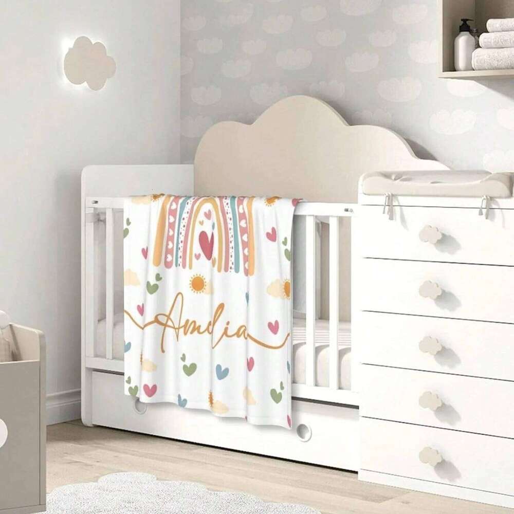 1PC Personalized Flannel Custom Name Skin-Friendly Bed Cover for Girls Kids - Unique Gift Blanket XJ260112